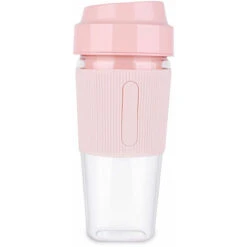Portable Blender Juicer Cup Mini Smoothies Maker Rechargeable Blender Personal Size Blender Travel Cup With Safety Guard (Pink)