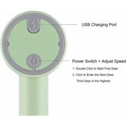 Detachable Double-Stick USB Egg Beater Portable Electric Egg Whisk Cordless 3-Speed Adjustable Stainless Steel Kitchen Mixer, Green -Smart Home Appliance Store 90818441 3