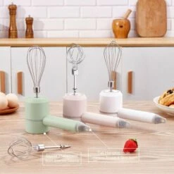 Detachable Double-Stick USB Egg Beater Portable Electric Egg Whisk Cordless 3-Speed Adjustable Stainless Steel Kitchen Mixer, Green -Smart Home Appliance Store 90818441 5