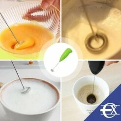 Milk Frother - Electric Whisk - Battery Operated Mini Whisk - Stainless Steel Plastic Coffee Frother - Kitchen Accessories - Green -Smart Home Appliance Store 91171783 5