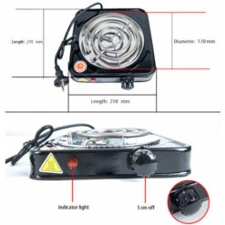 Home Mini Electric Stove Single Burner Portable Plate Mosquito Stove 1000W High Power 200-1000℃ Kitchen Stove Water Smoke Charcoal Coconut Shell Charcoal L -Smart Home Appliance Store 91175105 5
