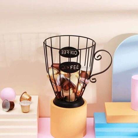 Coffee Pod Basket, Coffee Pod Organizer, Original Design Coffee Pod Holder, K Cup Holder, Vintage Coffee Pod Organizer For Home Cafe Hotel Black 4 Coffee Pod Basket, Coffee Pod Organizer, Original Design Coffee Pod Holder, K Cup Holder, Vintage Coffee Pod Organizer For Home Cafe Hotel Black - Image 2