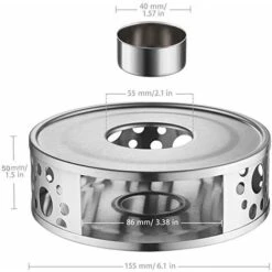 Stainless Steel Teapot Warmer With Candle Holder And Teapot -Smart Home Appliance Store 91889340 3