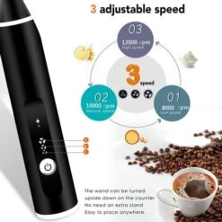 Rechargeable Electric Milk Frother With For Coffee, Matcha, Latte Cappuccino, Hot Chocolate 9 Rechargeable Electric Milk Frother With For Coffee, Matcha, Latte Cappuccino, Hot Chocolate -Smart Home Appliance Store 91901811 3