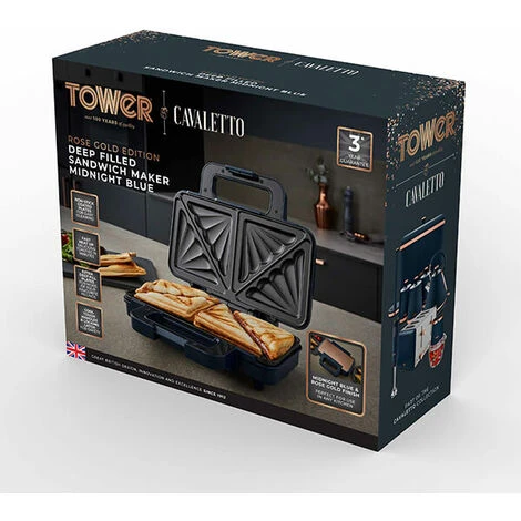 Tower Cavaletto Sandwich Maker Midnight Blue 4 Tower Cavaletto Sandwich Maker Midnight Blue - Image 2
