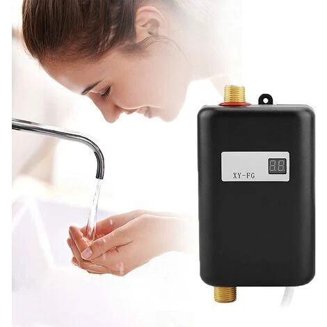 Electric Water Heater,Mini Fast Heating Water Heater Anti-Leakage Protection, IPX4 Splash-Proof Water Heater (Black) 5 Electric Water Heater,Mini Fast Heating Water Heater Anti-Leakage Protection, IPX4 Splash-Proof Water Heater (Black) - Image 3