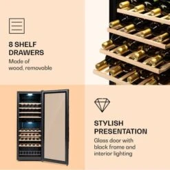 Klarstein Barossa 54 Duo Wine Refrigerator 2 Zones 148 Litres 54 Bottles Touch Display -Smart Home Appliance Store 92536109 4