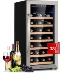 Klarstein Vinamour 54D Wine Refridgerator 2 Zones 148 L 54 Bottles Stainless Steel Front