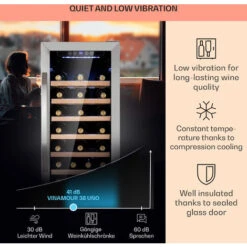 Klarstein Vinamour 54D Wine Refridgerator 2 Zones 148 L 54 Bottles Stainless Steel Front -Smart Home Appliance Store 92862160 4