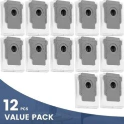 12 Pack Vacuum Cleaner Bags For IRobot Roomba I & S Series I7 I7+/Plus (7550) I3+ (3550) I6+ (6550) I8+ (8550) S9+ (9550) Clean Base Auto Dirt Disposal Bags