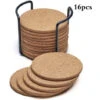16 Piece Round Natural Cork Coasters Absorbent Eco-Friendly Heat Resistant Reusable -Smart Home Appliance Store 92867766 1