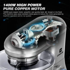 Pro Electric Food Stand Mixer Tilt-Head 6 Speed Stainless Steel Bowl 1400W,7L -Smart Home Appliance Store 93423819 3