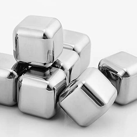 Reusable Stainless Steel Ice Cubes Whiskey Chilling Rocks Set Of 8 Metal Ice Cubes With Tongs And Freezer Storage Tray For Beer Wine Cooler 4 Reusable Stainless Steel Ice Cubes Whiskey Chilling Rocks Set Of 8 Metal Ice Cubes With Tongs And Freezer Storage Tray For Beer Wine Cooler - Image 2