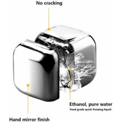 Reusable Stainless Steel Ice Cubes Whiskey Chilling Rocks Set Of 8 Metal Ice Cubes With Tongs And Freezer Storage Tray For Beer Wine Cooler 9 Reusable Stainless Steel Ice Cubes Whiskey Chilling Rocks Set Of 8 Metal Ice Cubes With Tongs And Freezer Storage Tray For Beer Wine Cooler -Smart Home Appliance Store 93452946 3