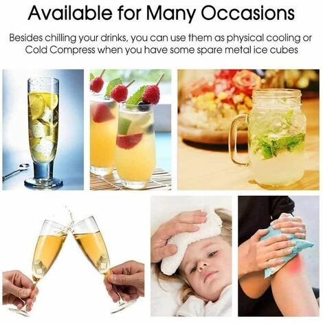 Reusable Stainless Steel Ice Cubes Whiskey Chilling Rocks Set Of 8 Metal Ice Cubes With Tongs And Freezer Storage Tray For Beer Wine Cooler 6 Reusable Stainless Steel Ice Cubes Whiskey Chilling Rocks Set Of 8 Metal Ice Cubes With Tongs And Freezer Storage Tray For Beer Wine Cooler - Image 4