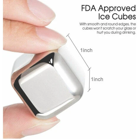 Reusable Stainless Steel Ice Cubes Whiskey Chilling Rocks Set Of 8 Metal Ice Cubes With Tongs And Freezer Storage Tray For Beer Wine Cooler 7 Reusable Stainless Steel Ice Cubes Whiskey Chilling Rocks Set Of 8 Metal Ice Cubes With Tongs And Freezer Storage Tray For Beer Wine Cooler - Image 5