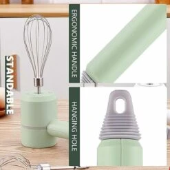 Portable Electric Hand Mixer, 3 Speed Cordless Egg Whisk, USB Rechargeable Kitchen Mixer, Cordless Mini Hand Mixer With 2 Stainless Steel Beaters For Egg Cake Cream 10 Portable Electric Hand Mixer, 3 Speed Cordless Egg Whisk, USB Rechargeable Kitchen Mixer, Cordless Mini Hand Mixer With 2 Stainless Steel Beaters For Egg Cake Cream -Smart Home Appliance Store 93486105 4