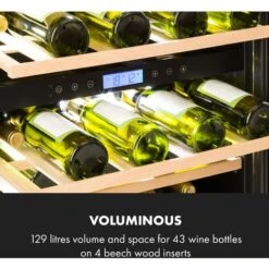 Klarstein Vinovilla 43 Built-In Duo Onyx Edition Wine Fridge 129 Litres 43 Bottles 2 Zones -Smart Home Appliance Store 93825058 5