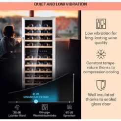 Klarstein Vinamour 73 Duo Wine Fridge 2 Zones 192 L / 73 Bottles 5-18°C Touch -Smart Home Appliance Store 94381220 4