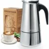 Italian Coffee Maker, Moka Coffee Maker In Stainless Steel Pressure Coffee Maker 300ml Large Capacity Compatible With Induction Hob With Ergonomic Handle 2 Italian Coffee Maker, Moka Coffee Maker In Stainless Steel Pressure Coffee Maker 300ml Large Capacity Compatible With Induction Hob With Ergonomic Handle -Smart Home Appliance Store 94387426 1