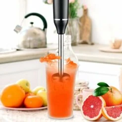 Immersion Blender, Stainless Steel Blender Foot Hand Blender 400 Watt/ 2 Speeds/ 2 Multifunction Sharp Blades Blender For Smoothies, Purees, Sauces With 600 Ml Measuring Cup (BPA Free), -Smart Home Appliance Store 95347525 3