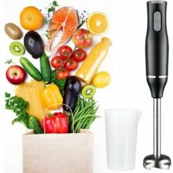 Immersion Blender, Stainless Steel Blender Foot Hand Blender 400 Watt/ 2 Speeds/ 2 Multifunction Sharp Blades Blender For Smoothies, Purees, Sauces With 600 Ml Measuring Cup (BPA Free), -Smart Home Appliance Store 95347525 4