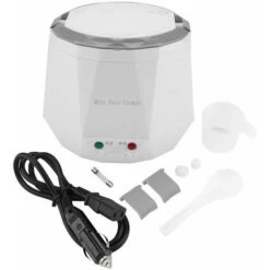 12V 100W 1.3 L Electric Portable Multifunctional Rice Cooker Food Steamer For Car White