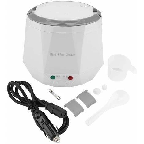 12V 100W 1.3 L Electric Portable Multifunctional Rice Cooker Food Steamer For Car White 3 12V 100W 1.3 L Electric Portable Multifunctional Rice Cooker Food Steamer For Car White