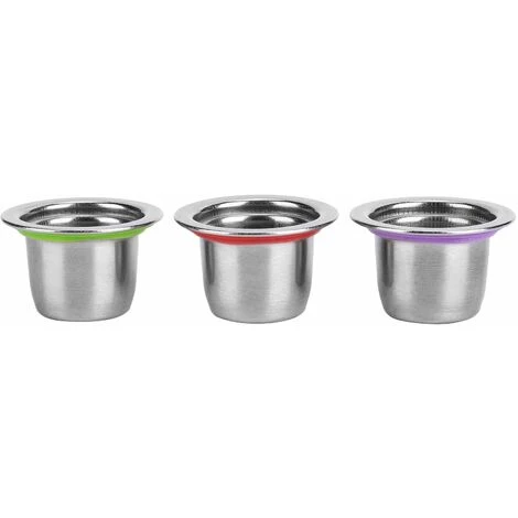 3Pcs Refillable Coffee Capsule Cups, Stainless Steel Reusable Coffee Nespresso Pod Filters, 35x22x20mm 3 3Pcs Refillable Coffee Capsule Cups, Stainless Steel Reusable Coffee Nespresso Pod Filters, 35x22x20mm