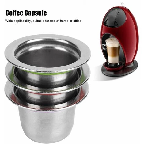 3Pcs Refillable Coffee Capsule Cups, Stainless Steel Reusable Coffee Nespresso Pod Filters, 35x22x20mm 4 3Pcs Refillable Coffee Capsule Cups, Stainless Steel Reusable Coffee Nespresso Pod Filters, 35x22x20mm - Image 2