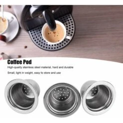 3Pcs Refillable Coffee Capsule Cups, Stainless Steel Reusable Coffee Nespresso Pod Filters, 35x22x20mm 9 3Pcs Refillable Coffee Capsule Cups, Stainless Steel Reusable Coffee Nespresso Pod Filters, 35x22x20mm -Smart Home Appliance Store 95534349 3