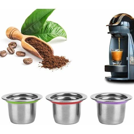 3Pcs Refillable Coffee Capsule Cups, Stainless Steel Reusable Coffee Nespresso Pod Filters, 35x22x20mm 6 3Pcs Refillable Coffee Capsule Cups, Stainless Steel Reusable Coffee Nespresso Pod Filters, 35x22x20mm - Image 4