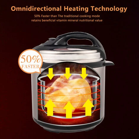 Fitprobo 6L13 All-in-one Stainless Steel Electric Pressure Cooker In Primary Color, Side Handle Style, With Reservation Function/heat Preservation Function 4 Fitprobo 6L13 All-in-one Stainless Steel Electric Pressure Cooker In Primary Color, Side Handle Style, With Reservation Function/heat Preservation Function - Image 2