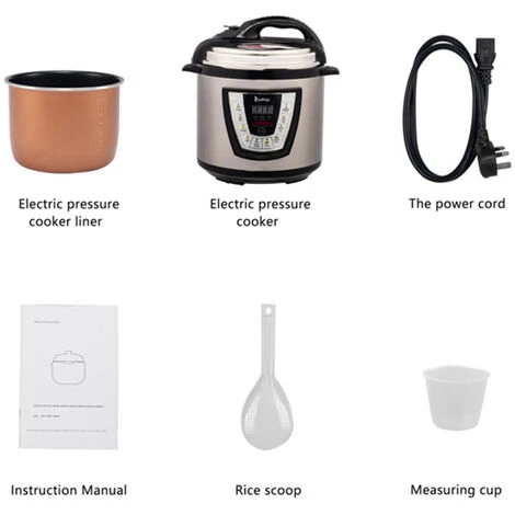 Fitprobo 6L13 All-in-one Stainless Steel Electric Pressure Cooker In Primary Color, Side Handle Style, With Reservation Function/heat Preservation Function 5 Fitprobo 6L13 All-in-one Stainless Steel Electric Pressure Cooker In Primary Color, Side Handle Style, With Reservation Function/heat Preservation Function - Image 3