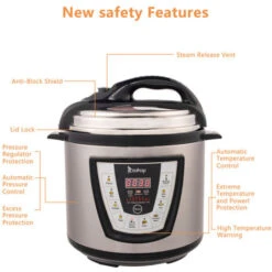 Fitprobo 6L13 All-in-one Stainless Steel Electric Pressure Cooker In Primary Color, Side Handle Style, With Reservation Function/heat Preservation Function 10 Fitprobo 6L13 All-in-one Stainless Steel Electric Pressure Cooker In Primary Color, Side Handle Style, With Reservation Function/heat Preservation Function -Smart Home Appliance Store 95603016 4