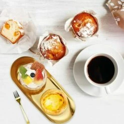 2 Piece Stainless Steel Oval Storage Tray Oval Napkin Tray Trinket Tray Gold Candle Tray Gold Decorative Tray -Smart Home Appliance Store 95647918 3