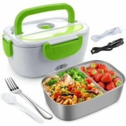 Electric Food Warmer For Car And Home Office-12V-24V/110V 40W Portable Food Warmer, Heated Lunch Box For Men And Adults With Food Grade Stainless Steel Container