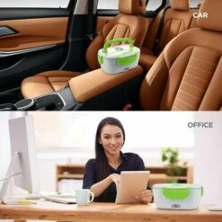 Electric Food Warmer For Car And Home Office-12V-24V/110V 40W Portable Food Warmer, Heated Lunch Box For Men And Adults With Food Grade Stainless Steel Container -Smart Home Appliance Store 95726334 3