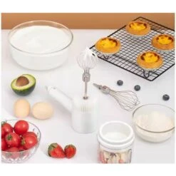 Blender Household Electric Portable Cordless Egg Beater Multifunction Creamer Cooking Whisk White 11 Blender Household Electric Portable Cordless Egg Beater Multifunction Creamer Cooking Whisk White -Smart Home Appliance Store 95850509 5