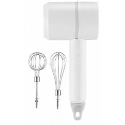 Blender Wireless Charging Electric Egg Beater Home Baking Tool Cream Whisker Handheld Egg Beater 2 Egg Sticks-White