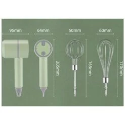 Blender Wireless Charging Electric Egg Beater Home Baking Tool Cream Whisker Handheld Egg Beater 2 Egg Sticks-White -Smart Home Appliance Store 95852756 5