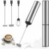 Electric Milk Frother, USB Rechargeable Milk Frother And Mini Beater With Dual Head Whisk, Stainless Steel Mixer For Coffee Cream Cappuccino Latte Cocktails Juice -Smart Home Appliance Store 95877348 1
