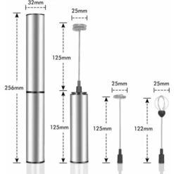Electric Milk Frother, USB Rechargeable Milk Frother And Mini Beater With Dual Head Whisk, Stainless Steel Mixer For Coffee Cream Cappuccino Latte Cocktails Juice -Smart Home Appliance Store 95877348 3