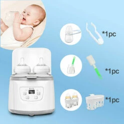 In 1 Baby Bottle Warmer Baby Bottle Steam Sterilizer Fast Baby Food Warmer 2 Bottle Capacity Adjustable Temperature With LED Display For Baby Bottles, EU 400W 10 In 1 Baby Bottle Warmer Baby Bottle Steam Sterilizer Fast Baby Food Warmer 2 Bottle Capacity Adjustable Temperature With LED Display For Baby Bottles, EU 400W -Smart Home Appliance Store 96001175 4
