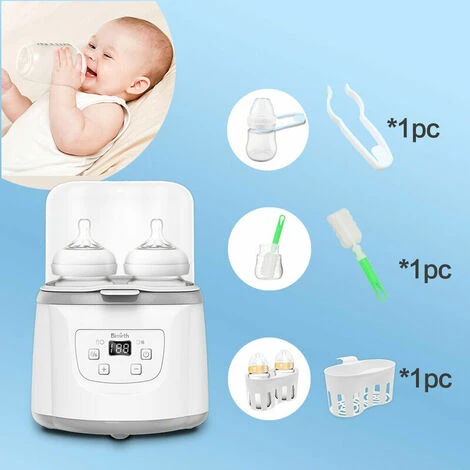 In 1 Baby Bottle Warmer Baby Bottle Steam Sterilizer Fast Baby Food Warmer 2 Bottle Capacity Adjustable Temperature With LED Display For Baby Bottles, EU 400W 6 In 1 Baby Bottle Warmer Baby Bottle Steam Sterilizer Fast Baby Food Warmer 2 Bottle Capacity Adjustable Temperature With LED Display For Baby Bottles, EU 400W - Image 4