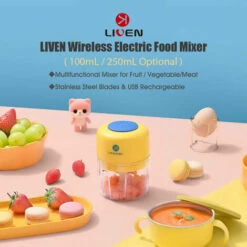 100/250ml Electric Food Blender Multifunctional Cordless Fruit/Vegetable/Meat Blender Portable Baby Food Blender Mini Juice Blender With Stainless Steel Blades -Smart Home Appliance Store 96002715 3