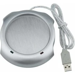 Silver Beverage Cup 4 Port USB Hub Tea Coffee Mug Warmer 50°C Maximum Liquid Temperature PC Electric Heater Cushion Heater -Smart Home Appliance Store 96242030 5