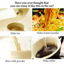 Electric Heating Travel Mug 12V 454ML Stainless Steel Travel Cup With Lid And Handle Electric Insulated Plug Kettles Car Coffee Mug Heater,16.5CM -Smart Home Appliance Store 96245136 4