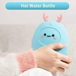 Hot Water Bottle 2 In 1 Silicone Hot Water Bag / Ice Bag Microwave Heating Leakproof Gift For Kids Girls, Pink - Pink -Smart Home Appliance Store 96250359 2