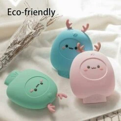 Hot Water Bottle 2 In 1 Silicone Hot Water Bag / Ice Bag Microwave Heating Leakproof Gift For Kids Girls, Pink - Pink -Smart Home Appliance Store 96250359 4